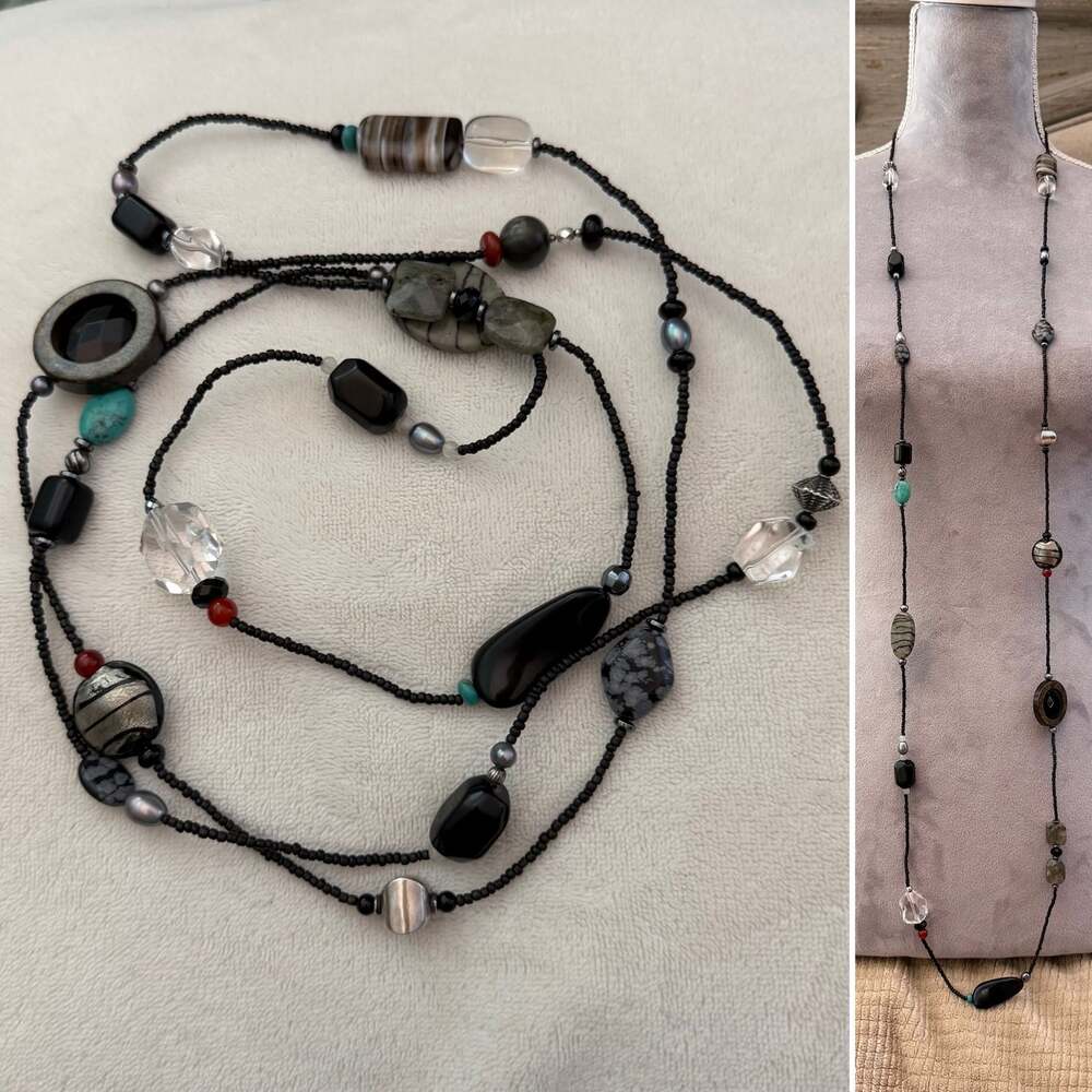 Silpada 60" Multi-Stone Boho Necklace (Model N1967)